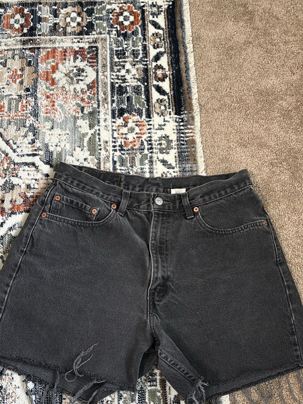 Levi's Black Washed Denim Jean Shorts